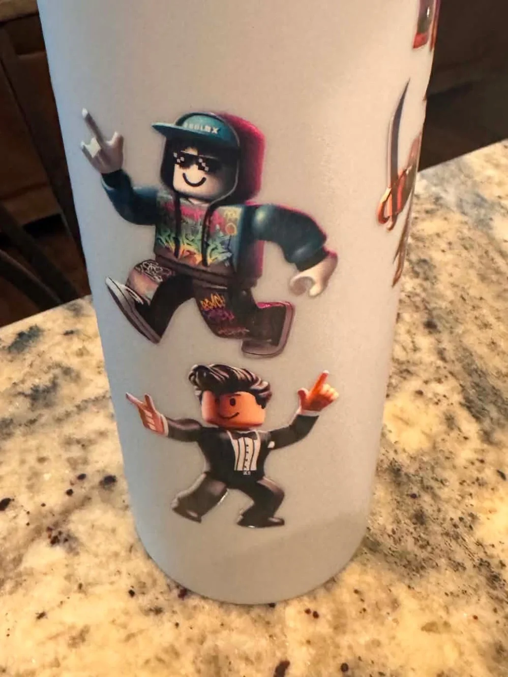 ROBLOX gray Travel Tumbler with Colorful Logo NEW IN BOX WITH STRAW